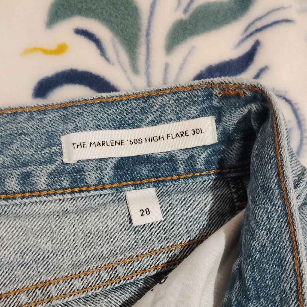 Denim Forum Blue Flare Wide Leg Jeans - Picture 4 of 6
